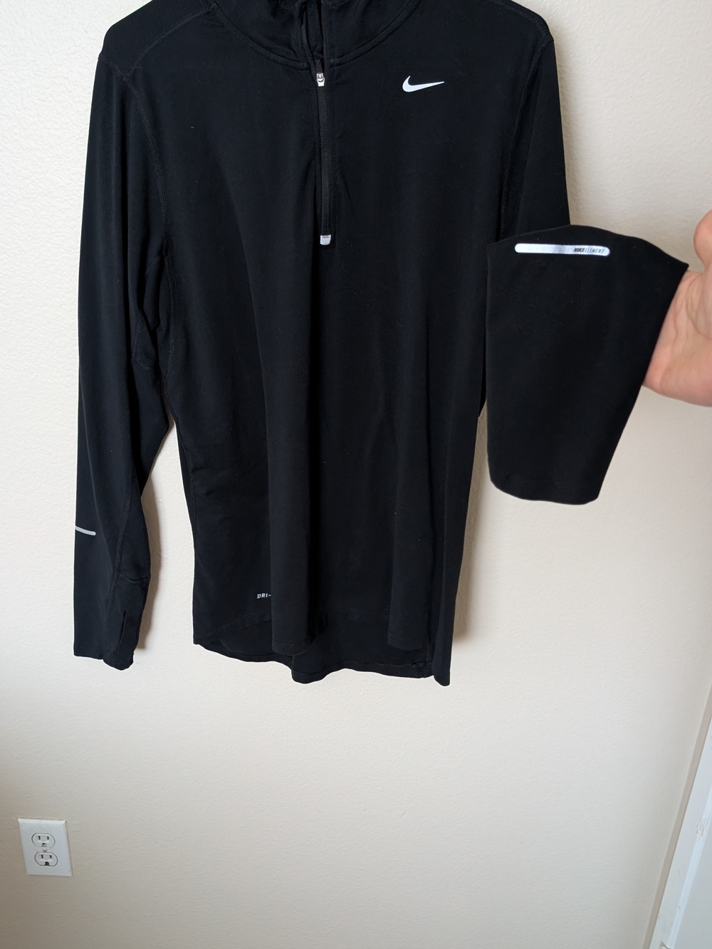 Nike Black Long-Sleeve Quarter-Zip Performance Top